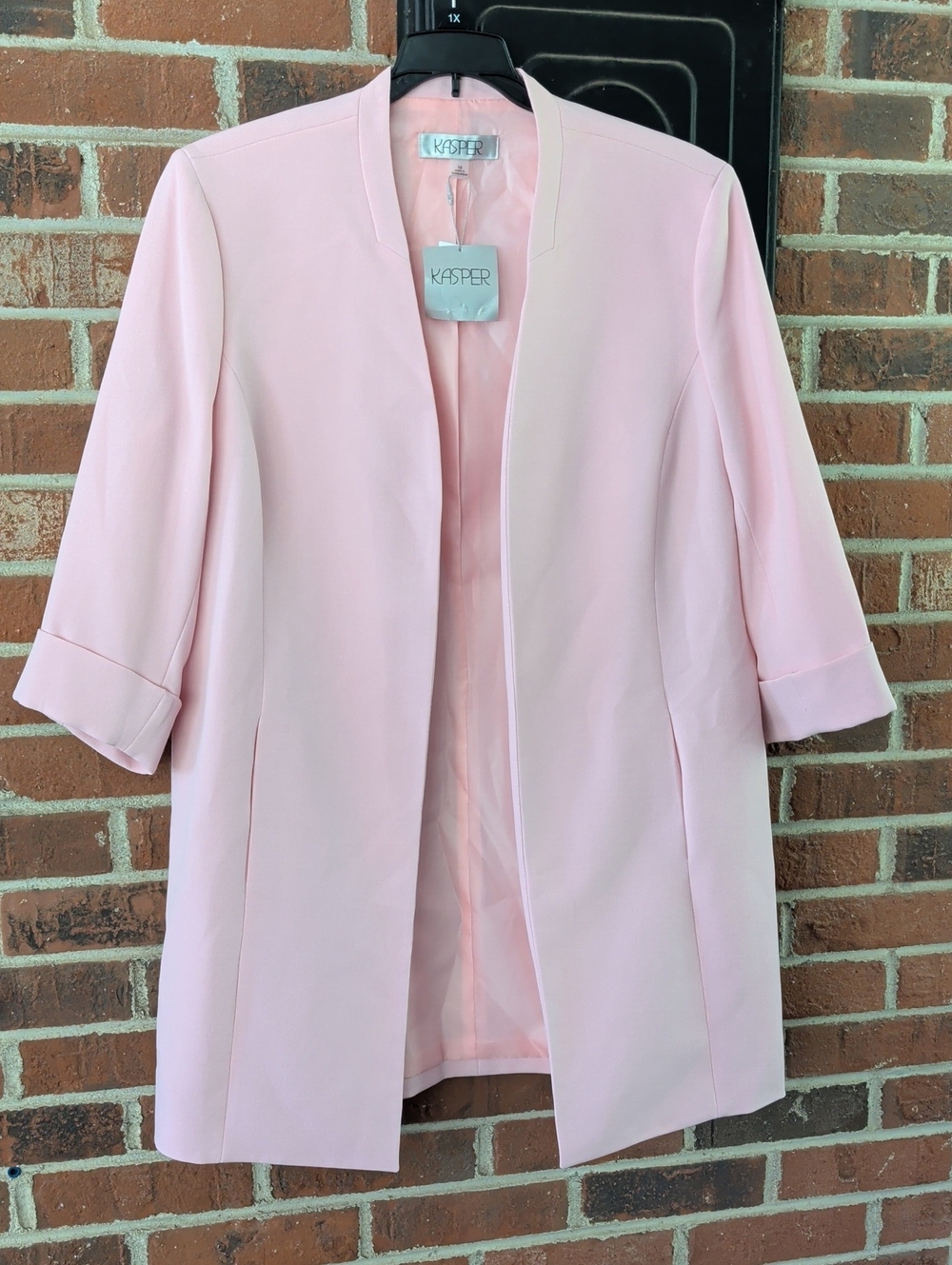 Kasper Tutu Pink Open-Front Long Topper Jacket Size 16 (1030)